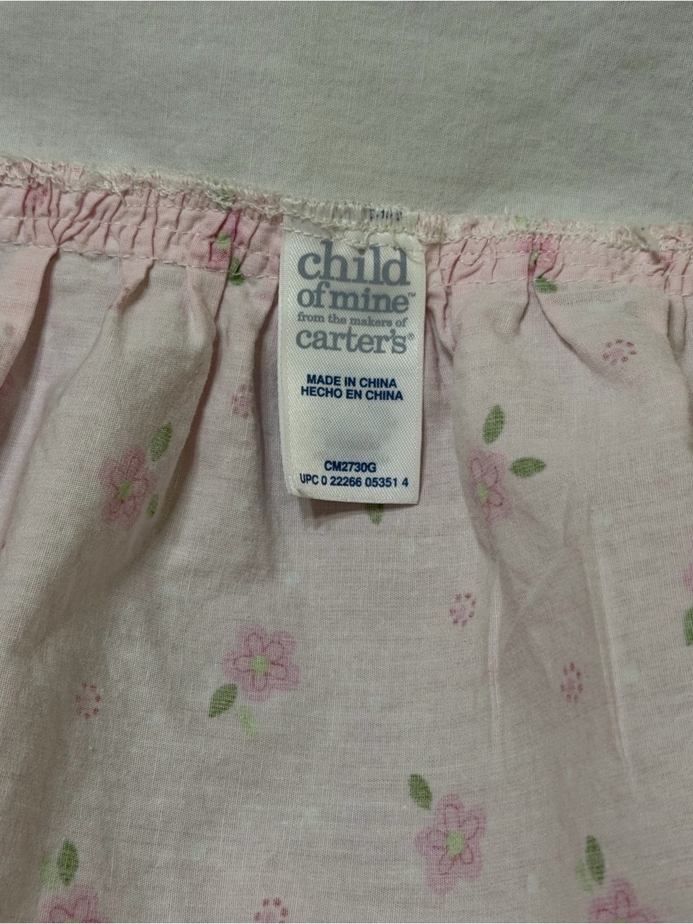 CARTER’S Girls Cotton Crib Skirt Pink Flower Print White Polka Dots - Picture 5 of 7